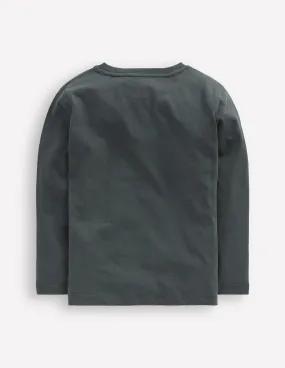 Soft Brushed Finish Long Sleeve Glow T-shirt-Smoke Astronomy