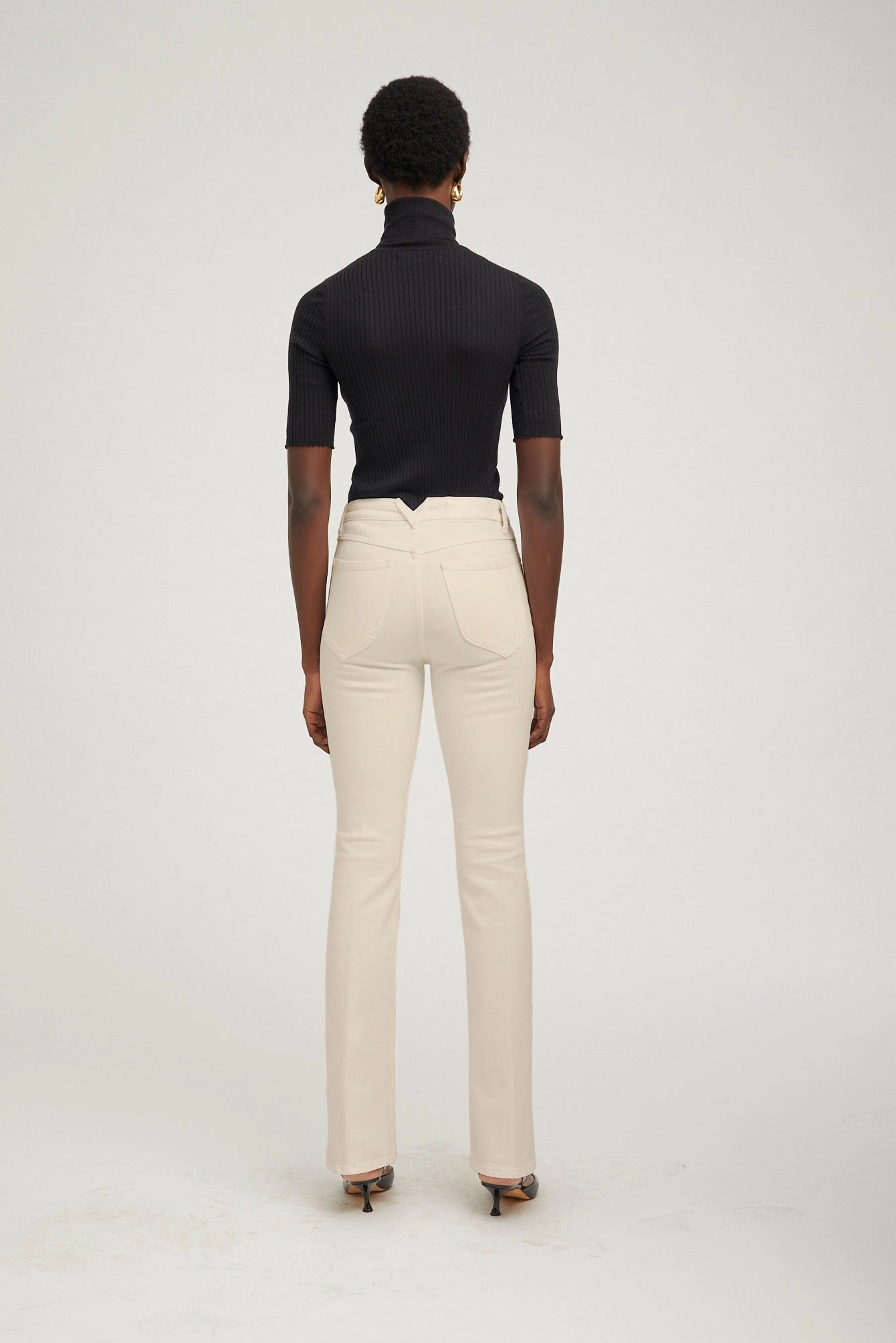 Chic Sweater Earhart Off White Micro Flare Denim