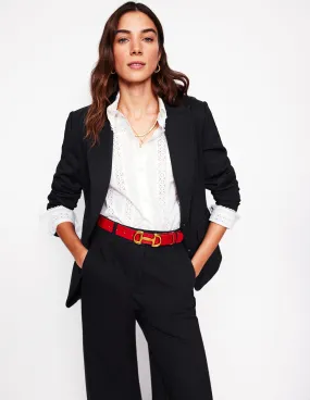 Flexible Fit Wear Travel Street Style Marylebone Ponte Blazer-Black