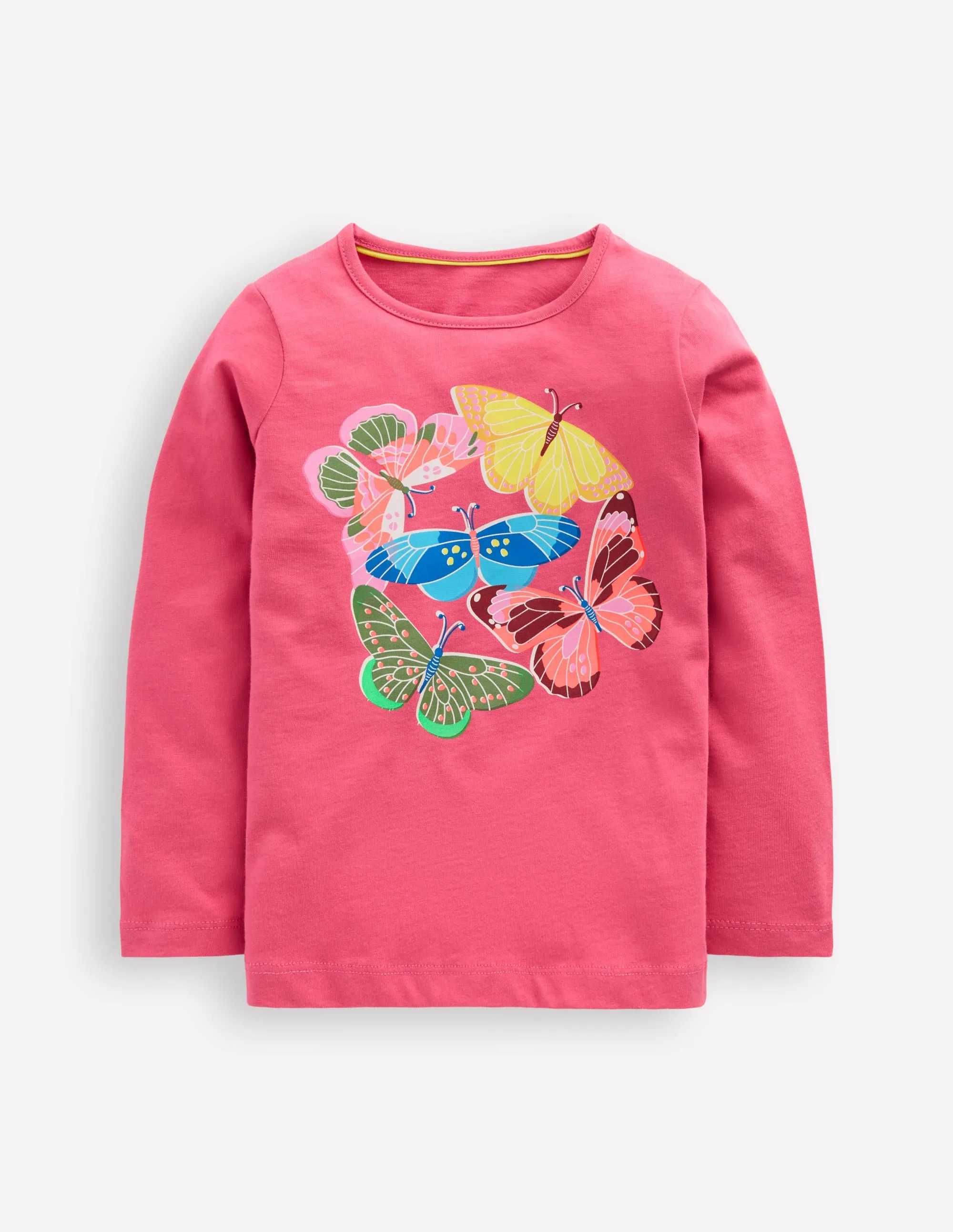 Autumn coziness Long Sleeve Riso T-Shirt-Rose Pink Butterflies