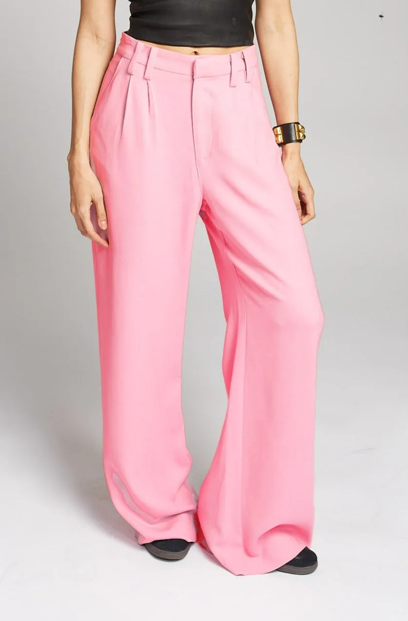 Rose Crepe Pleated Trousers Ultra Soft Blend Compact Packability