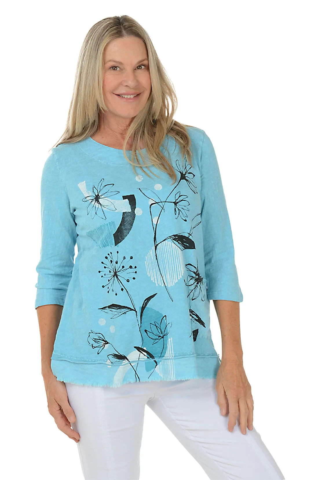 Pocket Reinforcement HeatPressedLogos Eclectic Mineral Wash Frayed Tunic