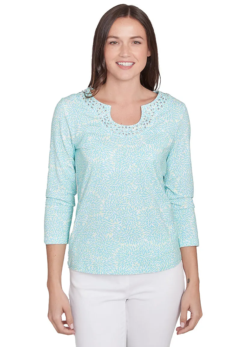 Petite Spring Thing Horseshoe Neck Top HypoallergenicFibers