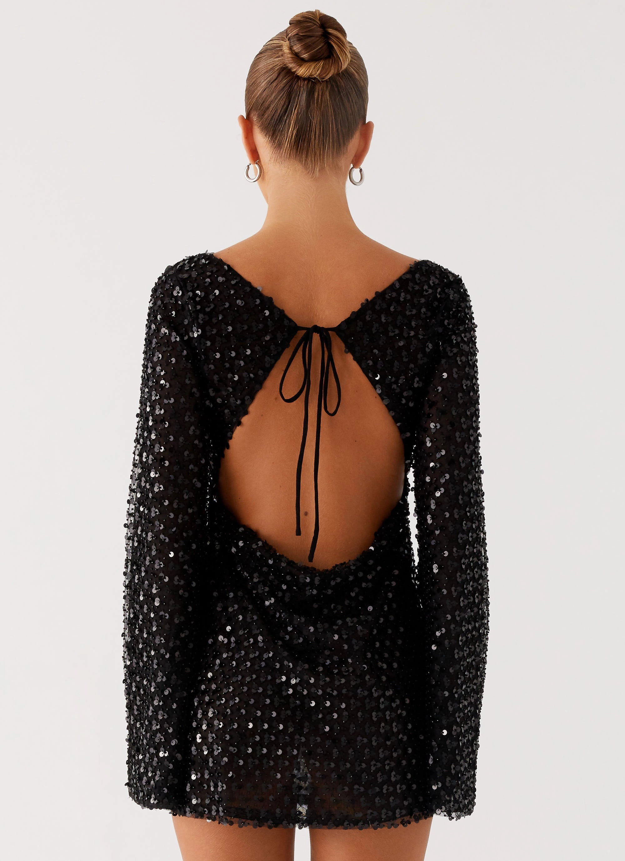 Edessa Sequin Mini Dress - Black