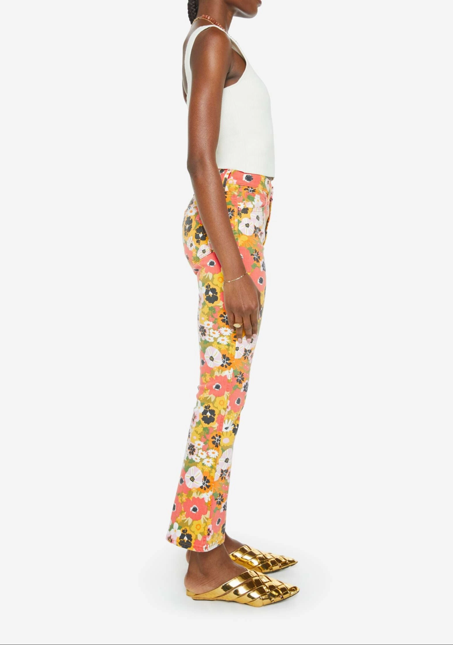 The Mid Rise Smokin' Double Flood in Flowers Al Fresco Button Fly Option Ready to Wear