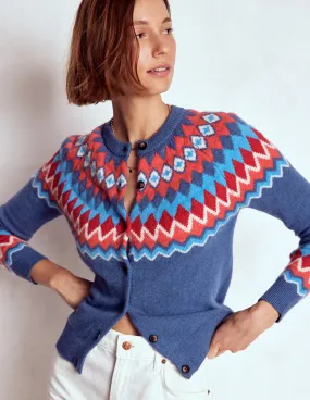 Edie Fair Isle Cardigan-Blue Fair Isle All Day Comfort Urban Trendy