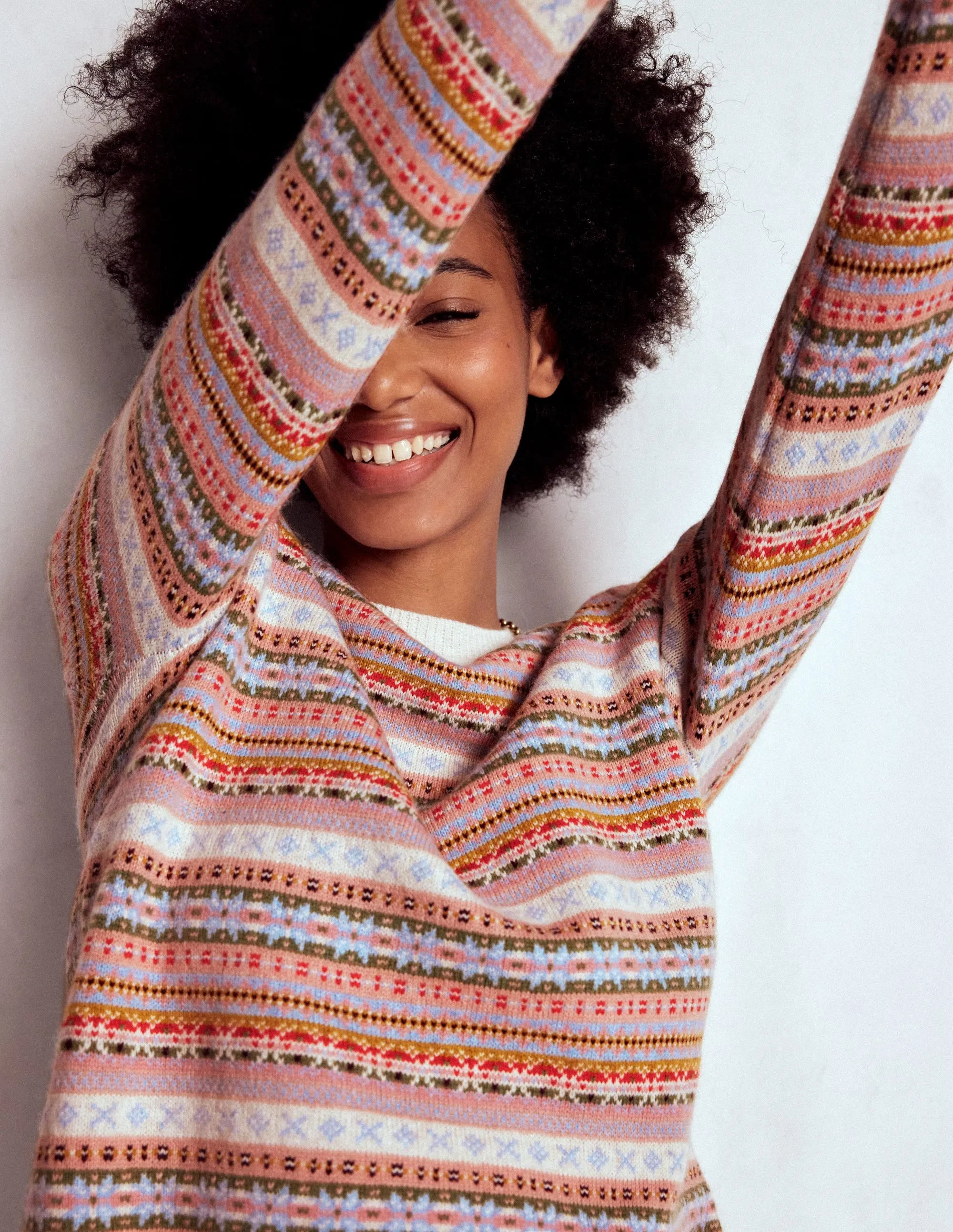 Low Impact Manufacturing Cool Layering Edie Fair Isle Jumper-Heritage Fair Isle