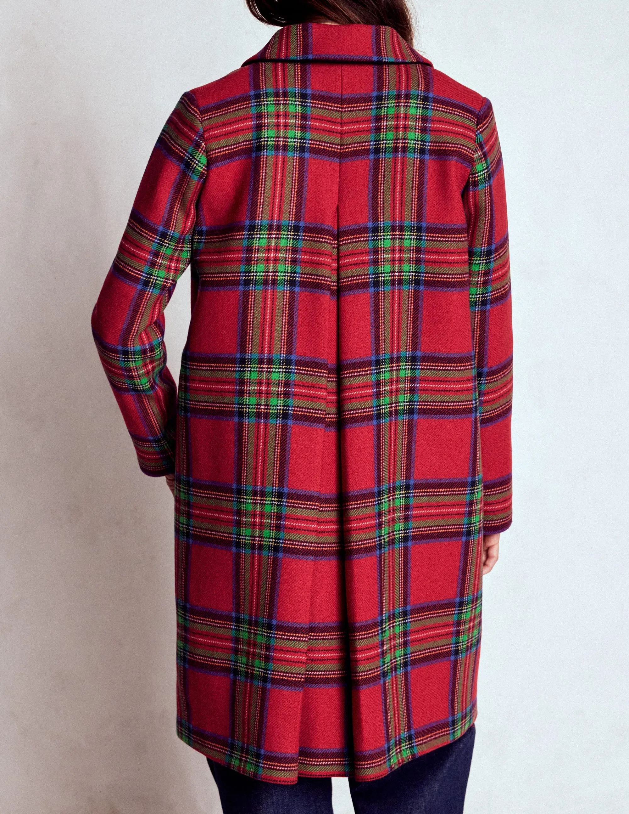 Go Anywhere Wear Edinburgh Swing Coat-Red, Blue and Green Check