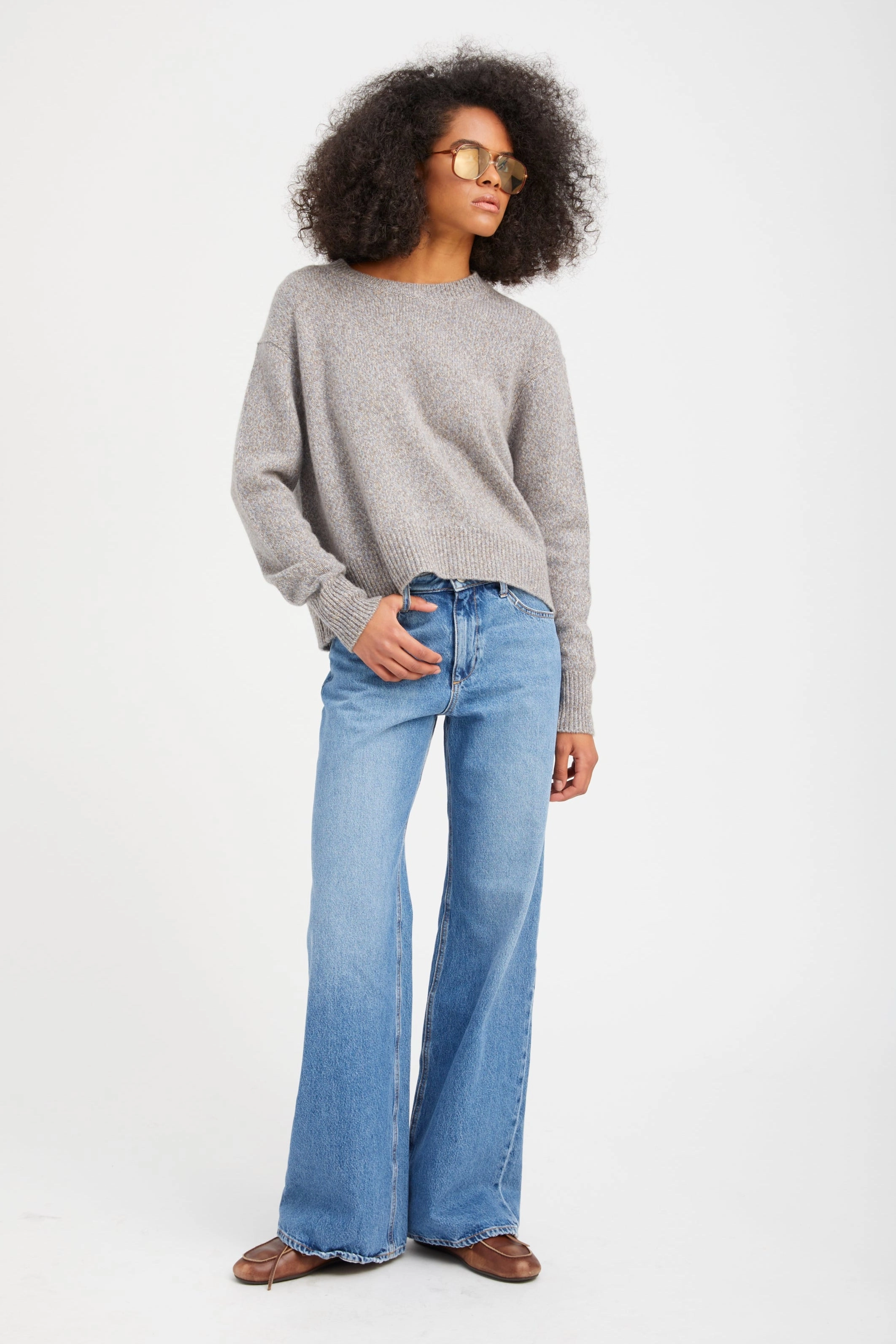 Edith Vintage Wide Leg Denim Luxe Look Casual Active Wear