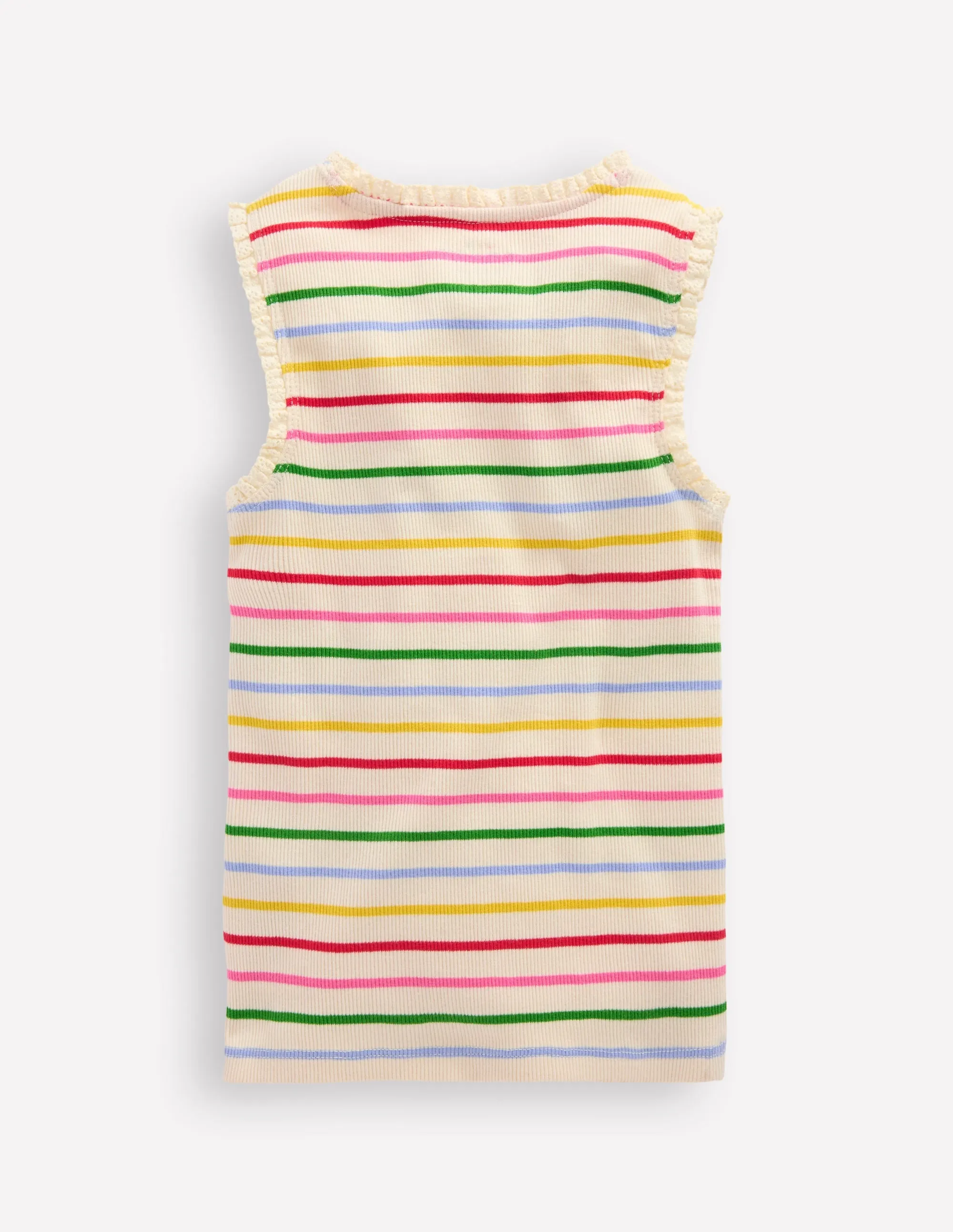 AdvancedMoistureManagement Ribbed Lace Trim Vest-Multi Stripe