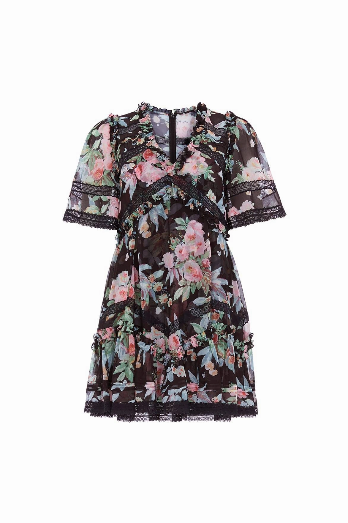 Paradise Garden Sonata Georgette Micro Mini Dress Front Detail