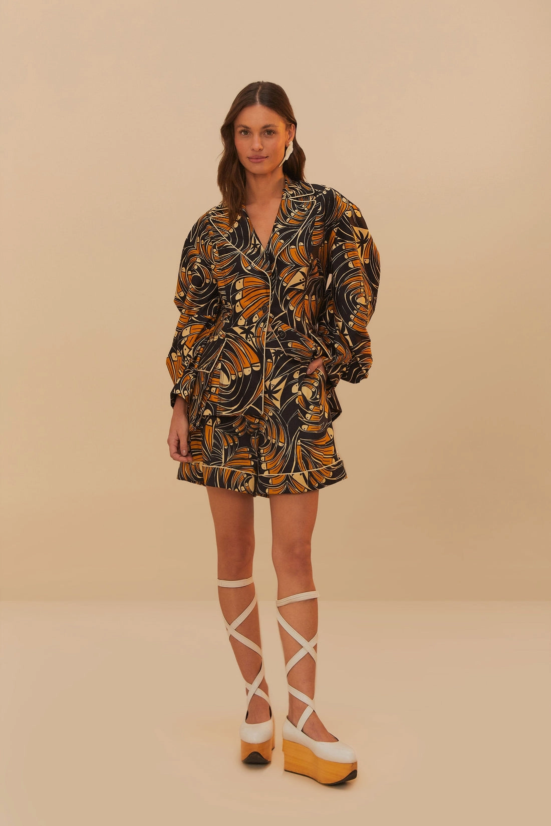 Toucan Spirals Shorts in Black BreathableMaterial