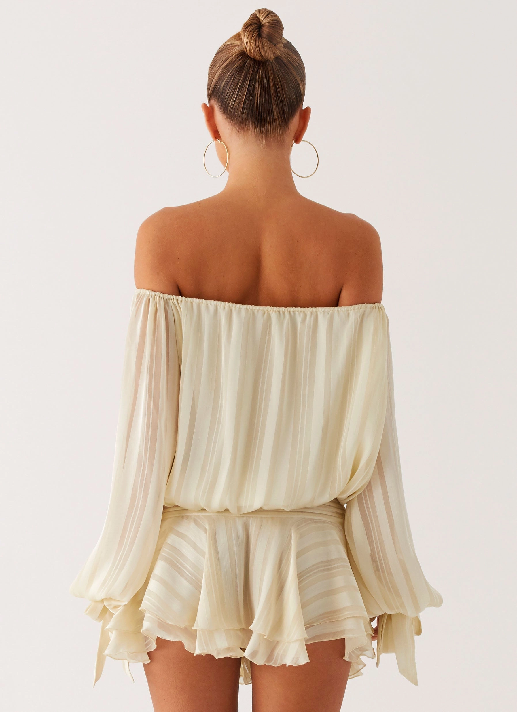 Eira Balloon Sleeve Mini Dress - Ivory