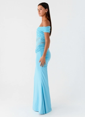 Either Way Maxi Dress - Turquoise Blue