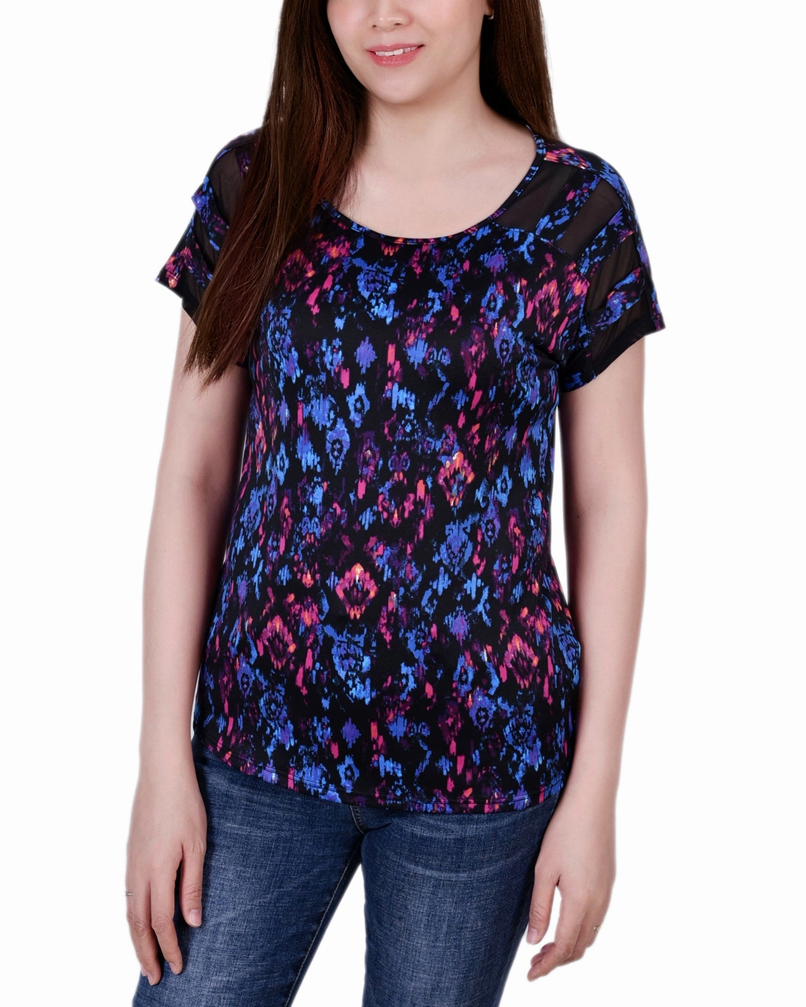 Short Sleeve Top With Mesh Sleeve ThermalRegulationLayer