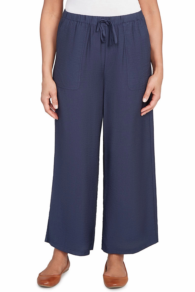 Smart Style Layered Panel Design Stripe Right Drawstring Wide Leg Pant