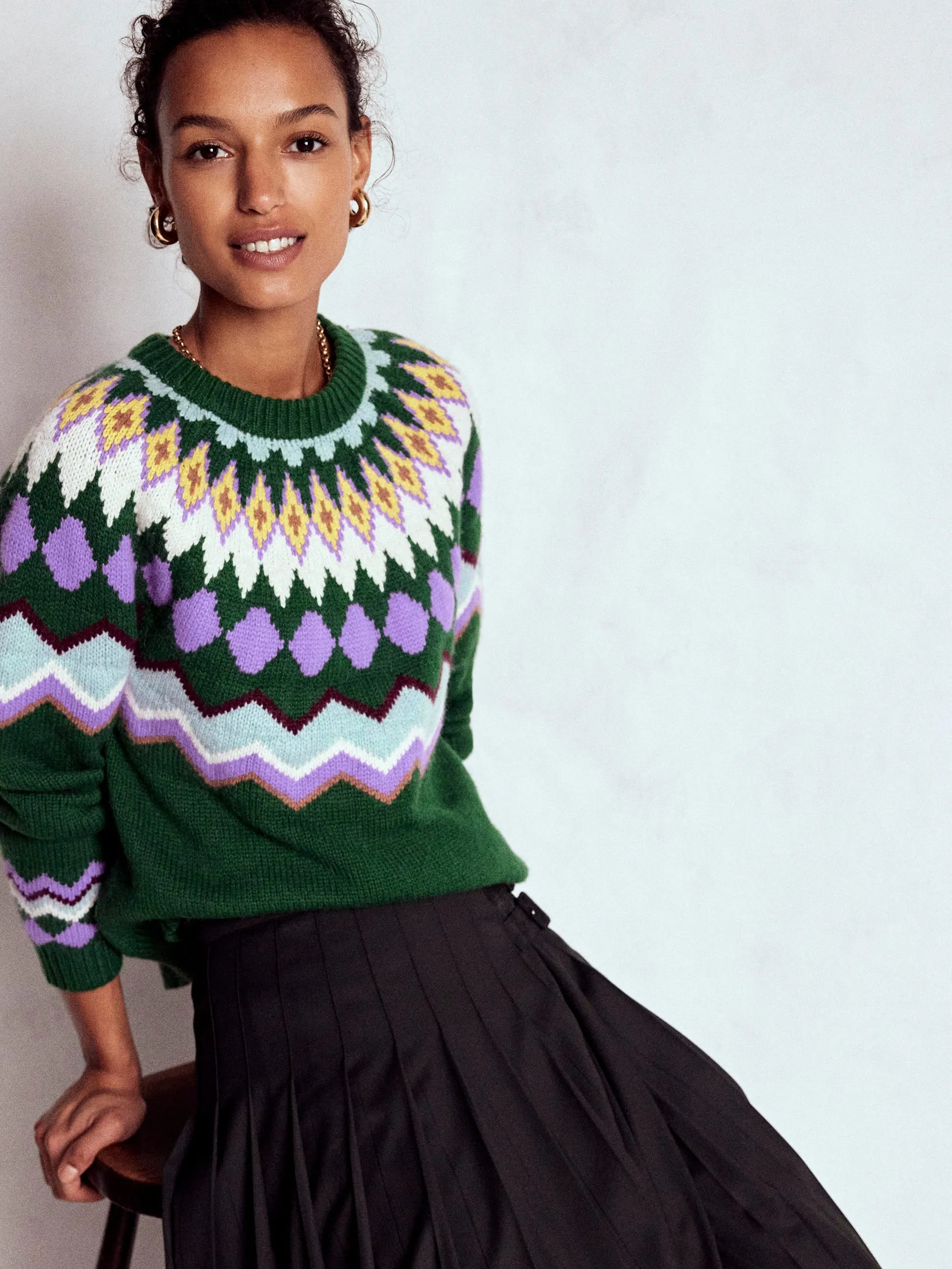 Eleanor Fair Isle Jumper-Courtyard Melange Daily Essential