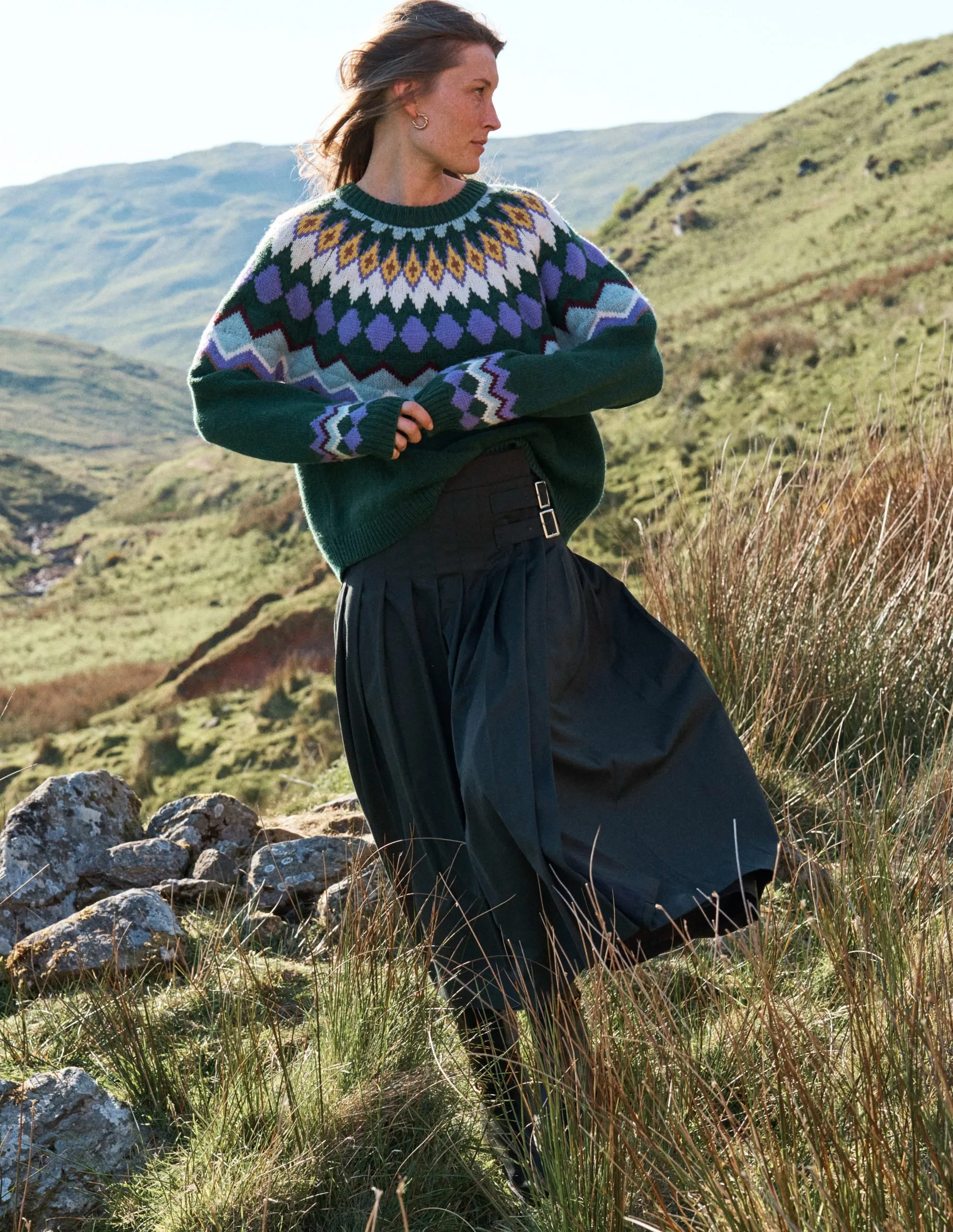 Eleanor Fair Isle Jumper-Courtyard Melange Quick drying material