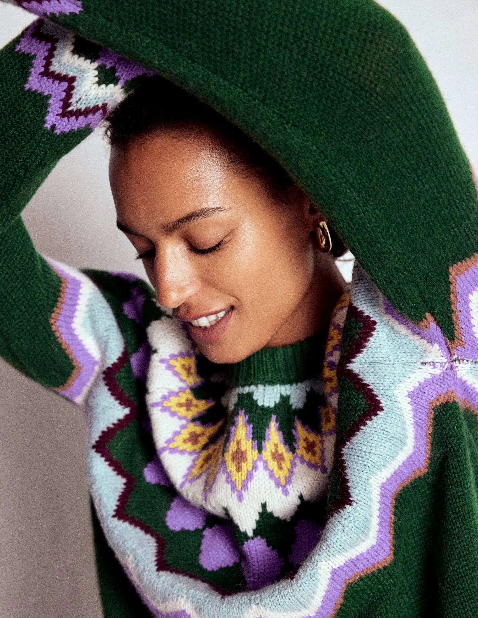 Eleanor Fair Isle Jumper-Courtyard Melange Relaxed Style