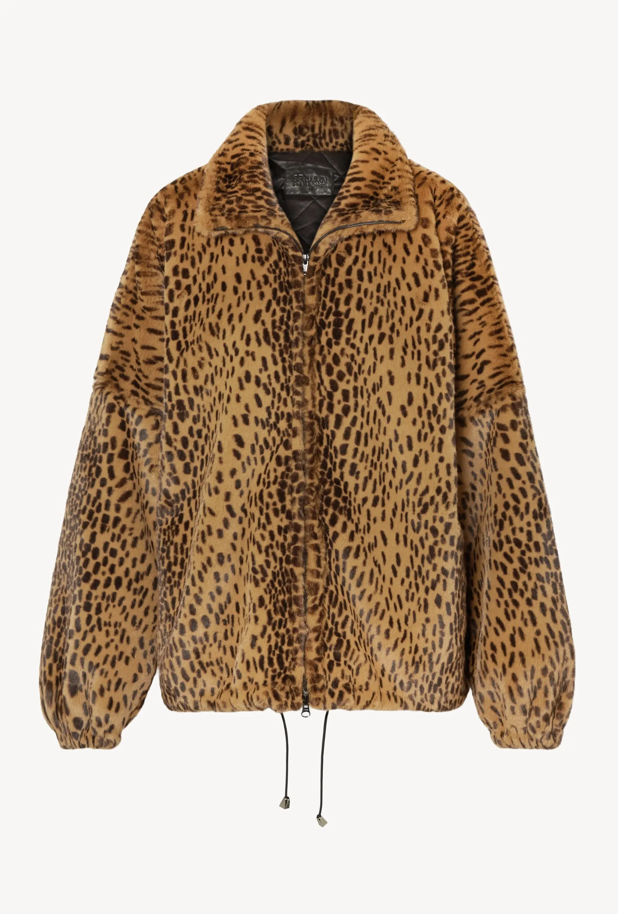 Toffee Leopard Faux Fur Oversized Jacket Ultra Lightweight Design QuickDry Fabric