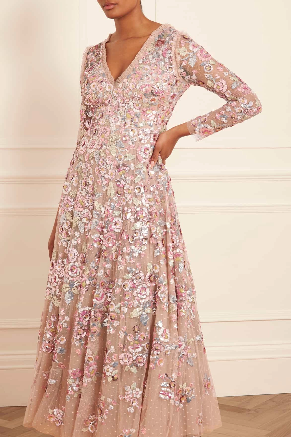 Bohemian style Sequin Paradise Long Sleeve Gown