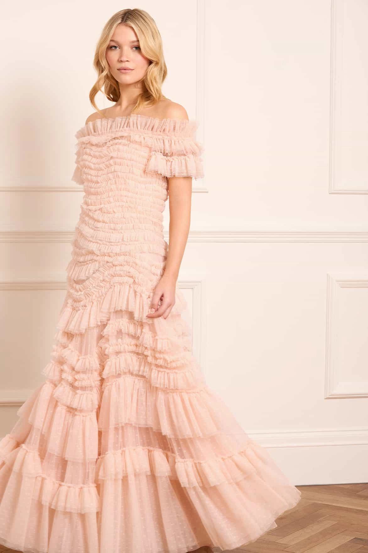 Wild Rose Off-Shoulder Gown Elegant Mature Street Edge