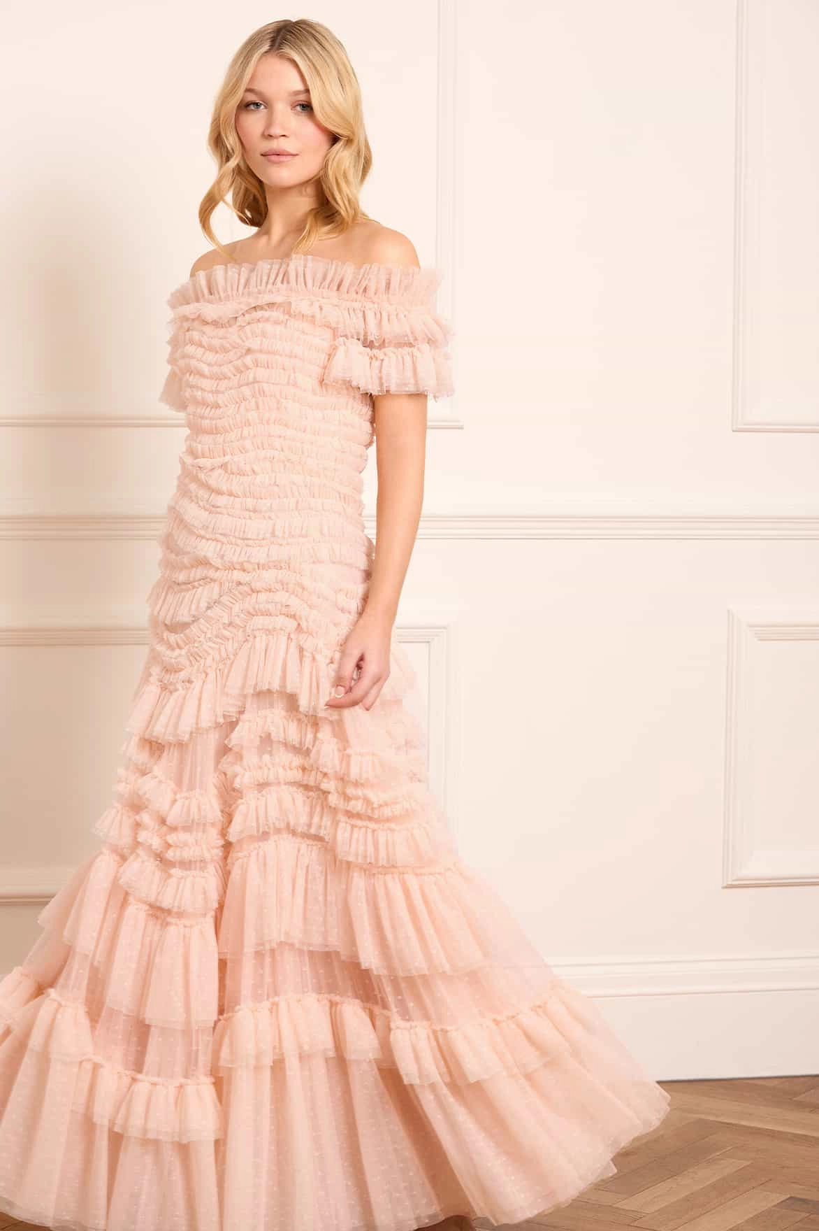 Quiet Luxury solo wear Wild Rose Off-Shoulder Gown