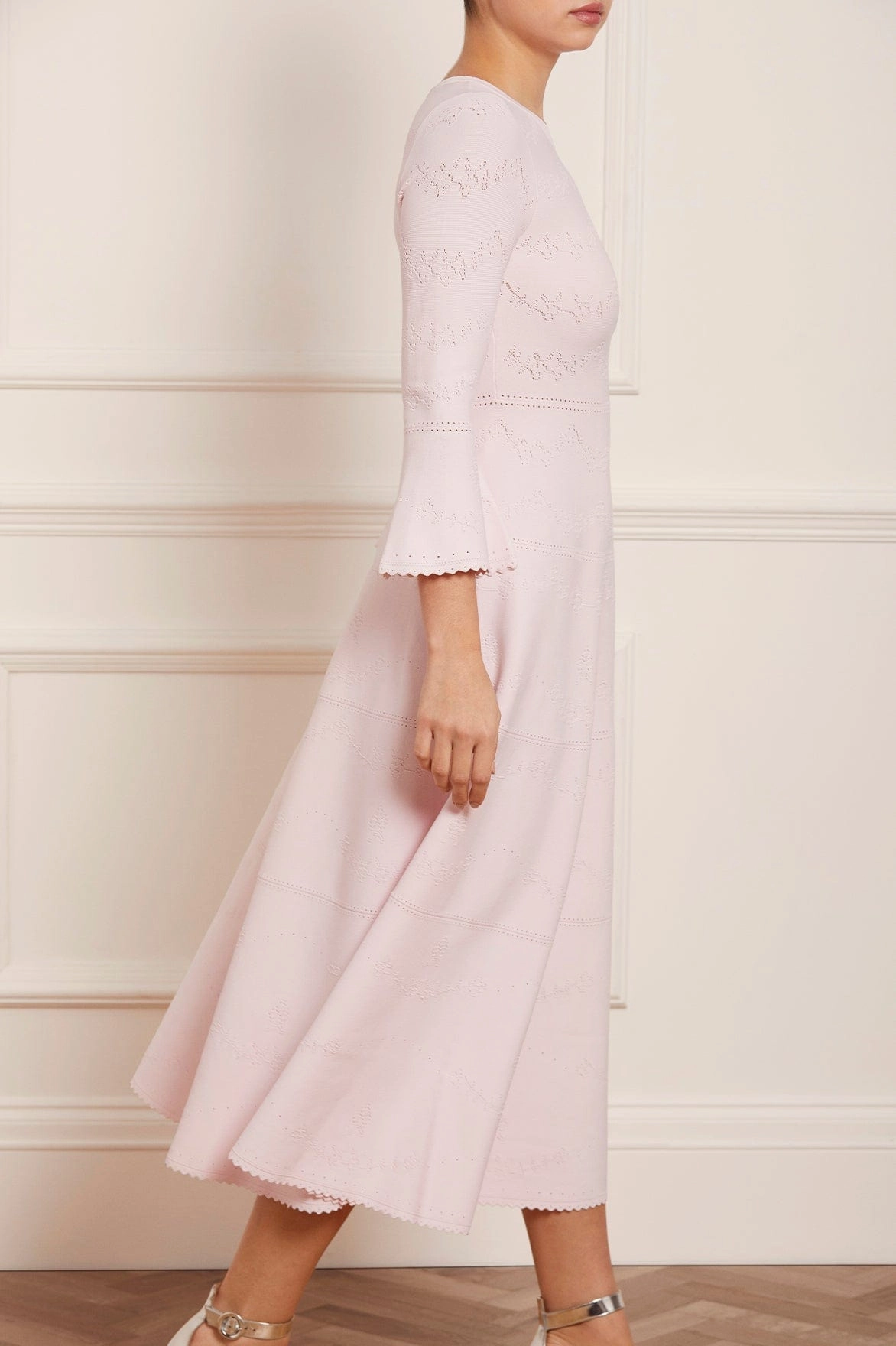 Minimal Motion Pretty Pointelle Knit Ankle Gown
