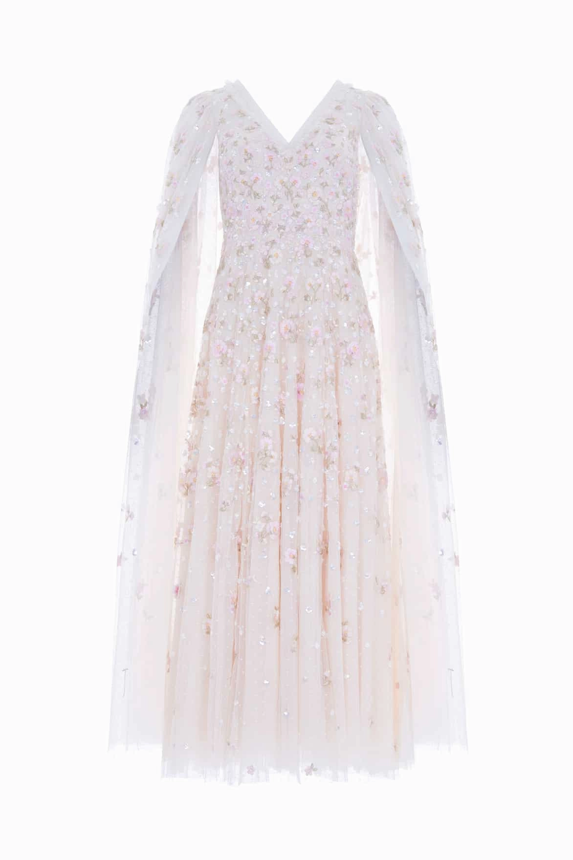 Pocket-Detail Dahlia Ditsy Ankle Gown