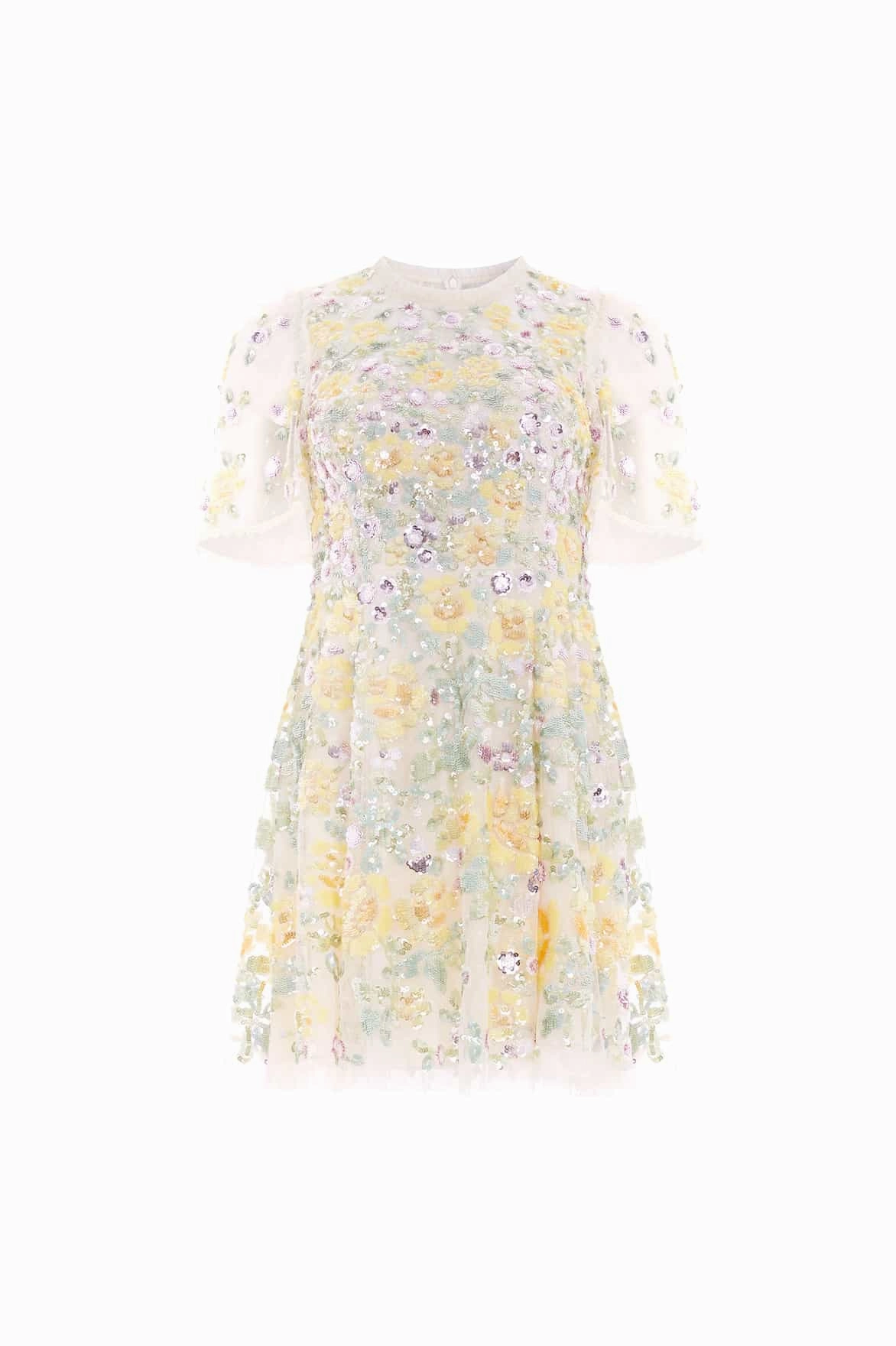 Elina Rose Short Sleeve Mini Dress Empire-Waist