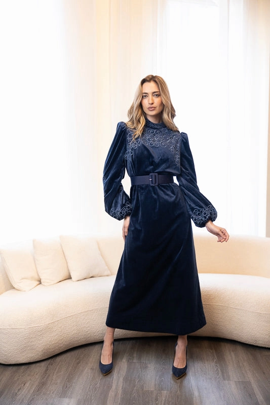 Polished and Elegant Luxe style Elizabeth Velvet Dress