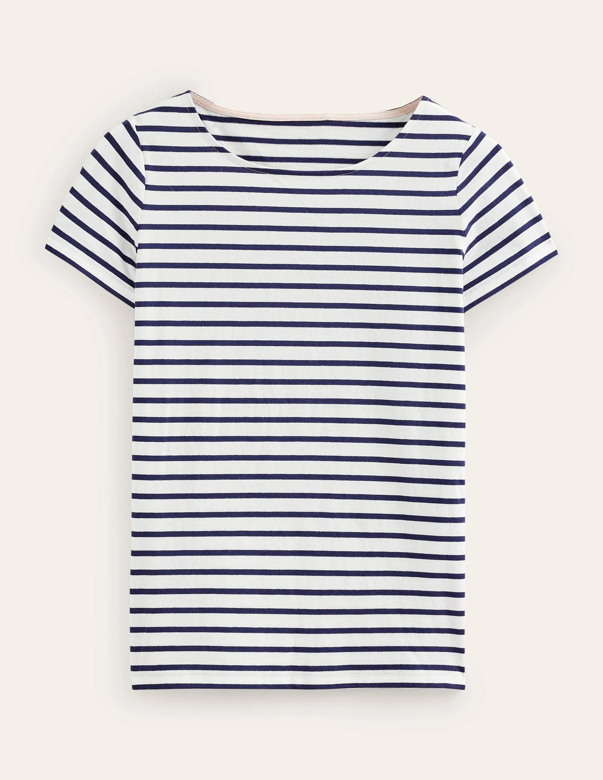 Ella Short Sleeve Breton-Ivory, Navy MultiPanelDesign