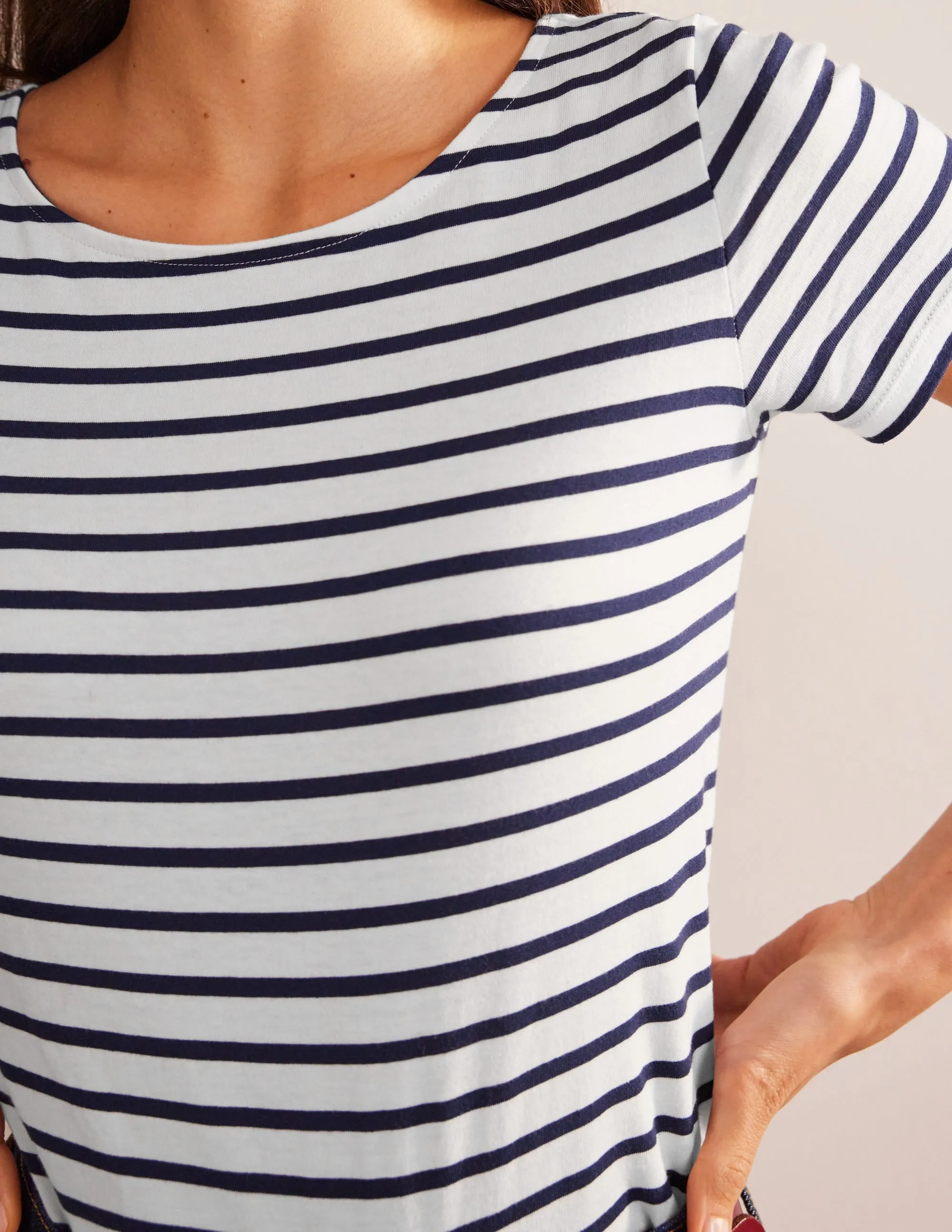 Ella Short Sleeve Breton-Ivory, Navy MinimalistAesthetic