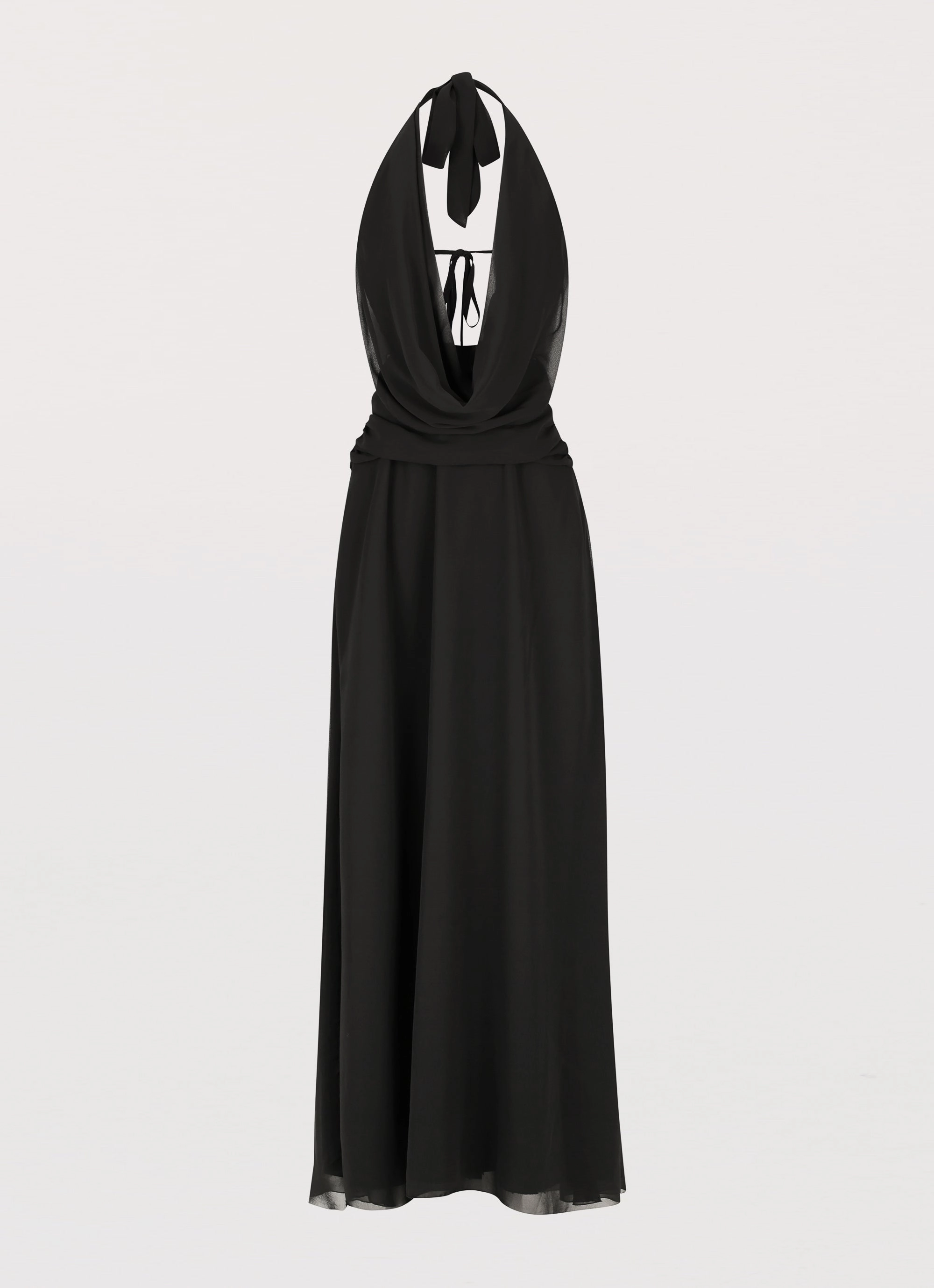 Elysia Chiffon Maxi Dress - Black