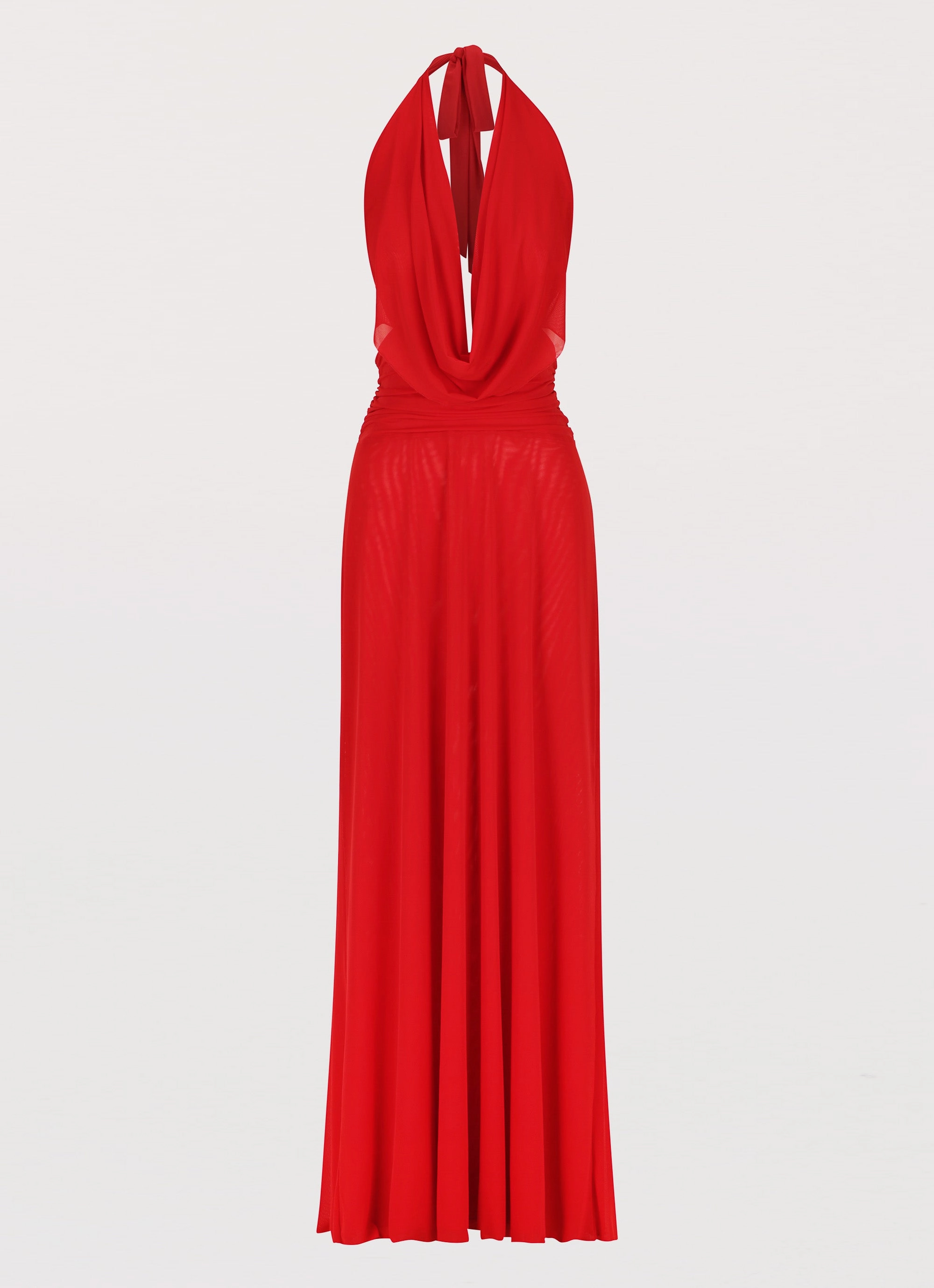 Elysia Mesh Maxi Dress - Cherry Red