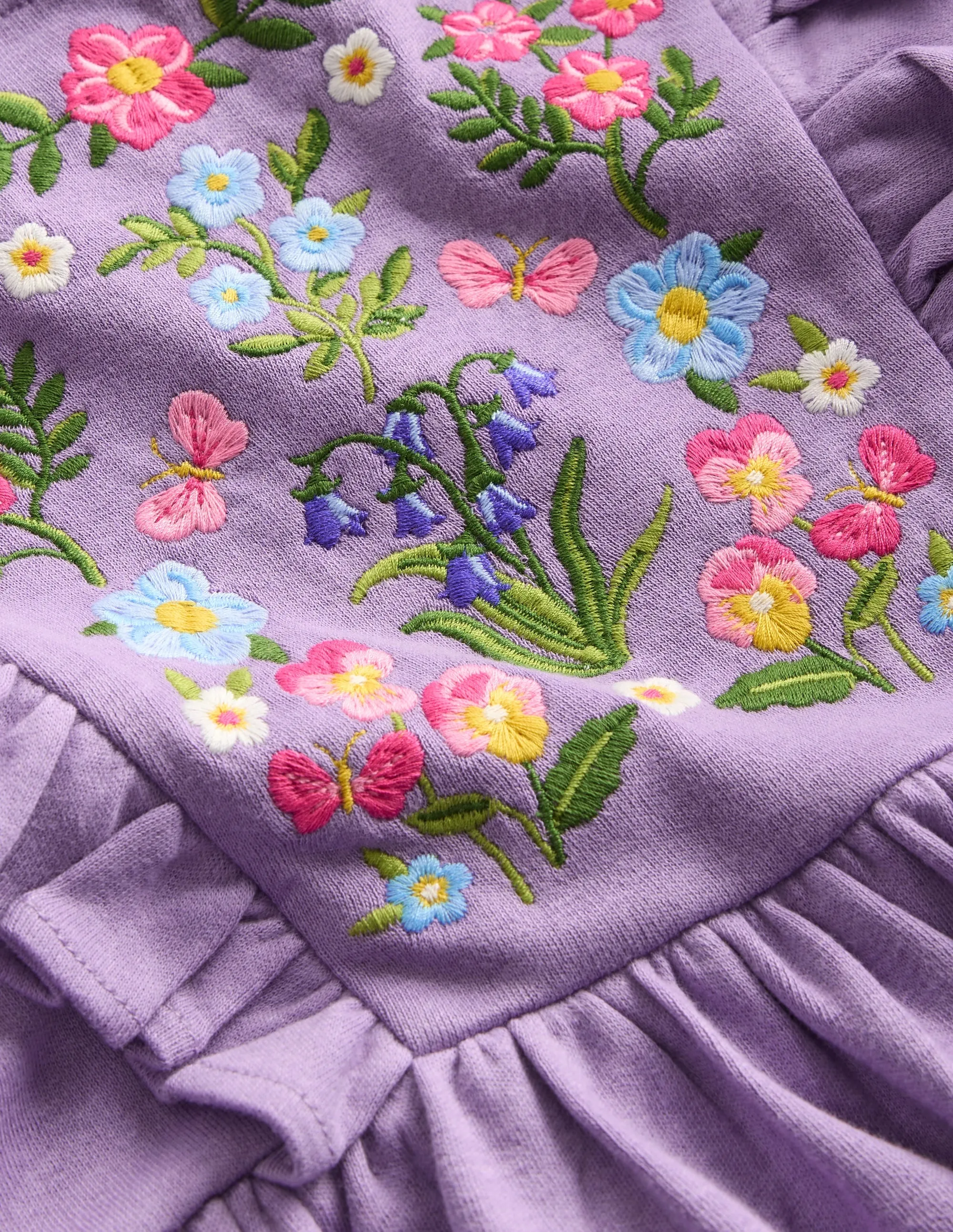 Embroidered Bodice Dress-Grape Lilac Smart Fabric Cozy Layers