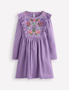 Refined Form Daily Flex Embroidered Bodice Dress-Grape Lilac