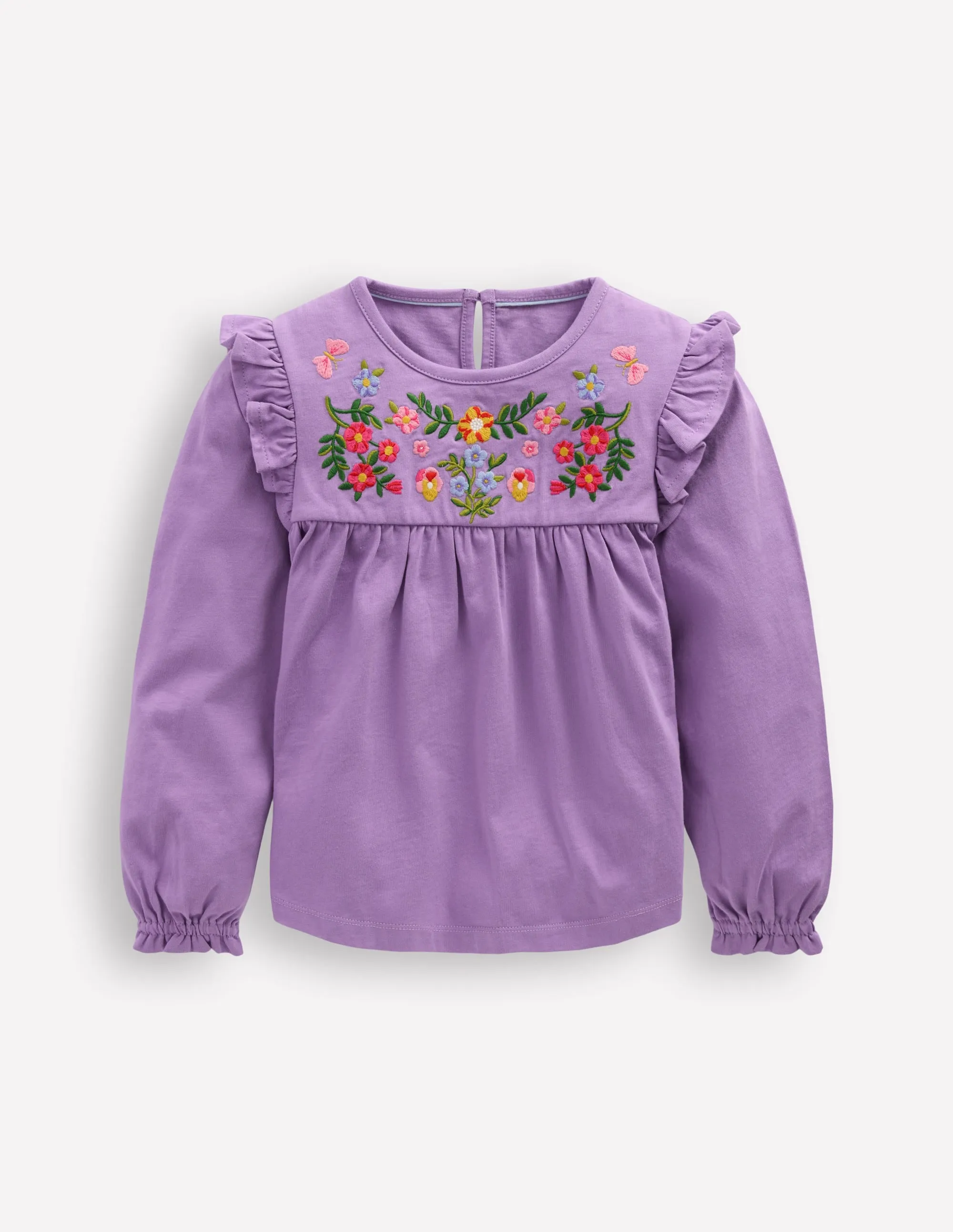 Timeless Fit shopping Embroidered Jersey Yoke Top-Aster Purple Embroidery