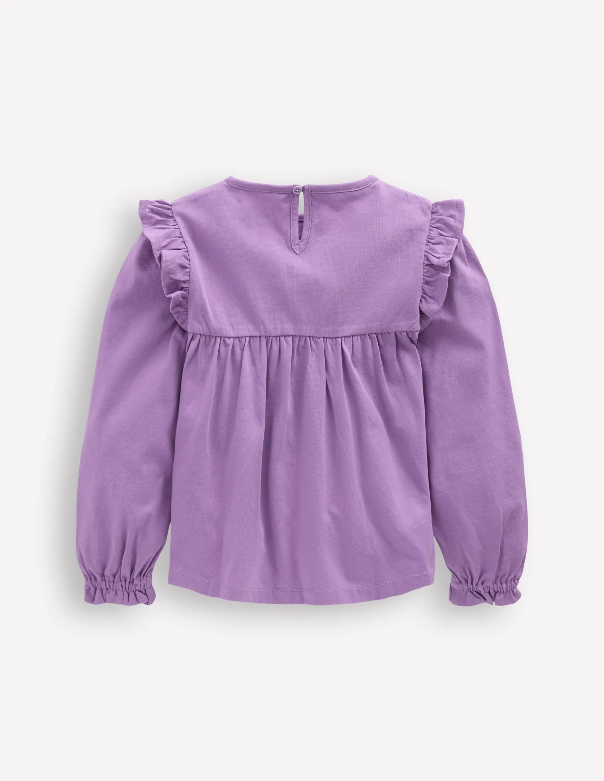 Embroidered Jersey Yoke Top-Aster Purple Embroidery Bold Style No Fade Technology