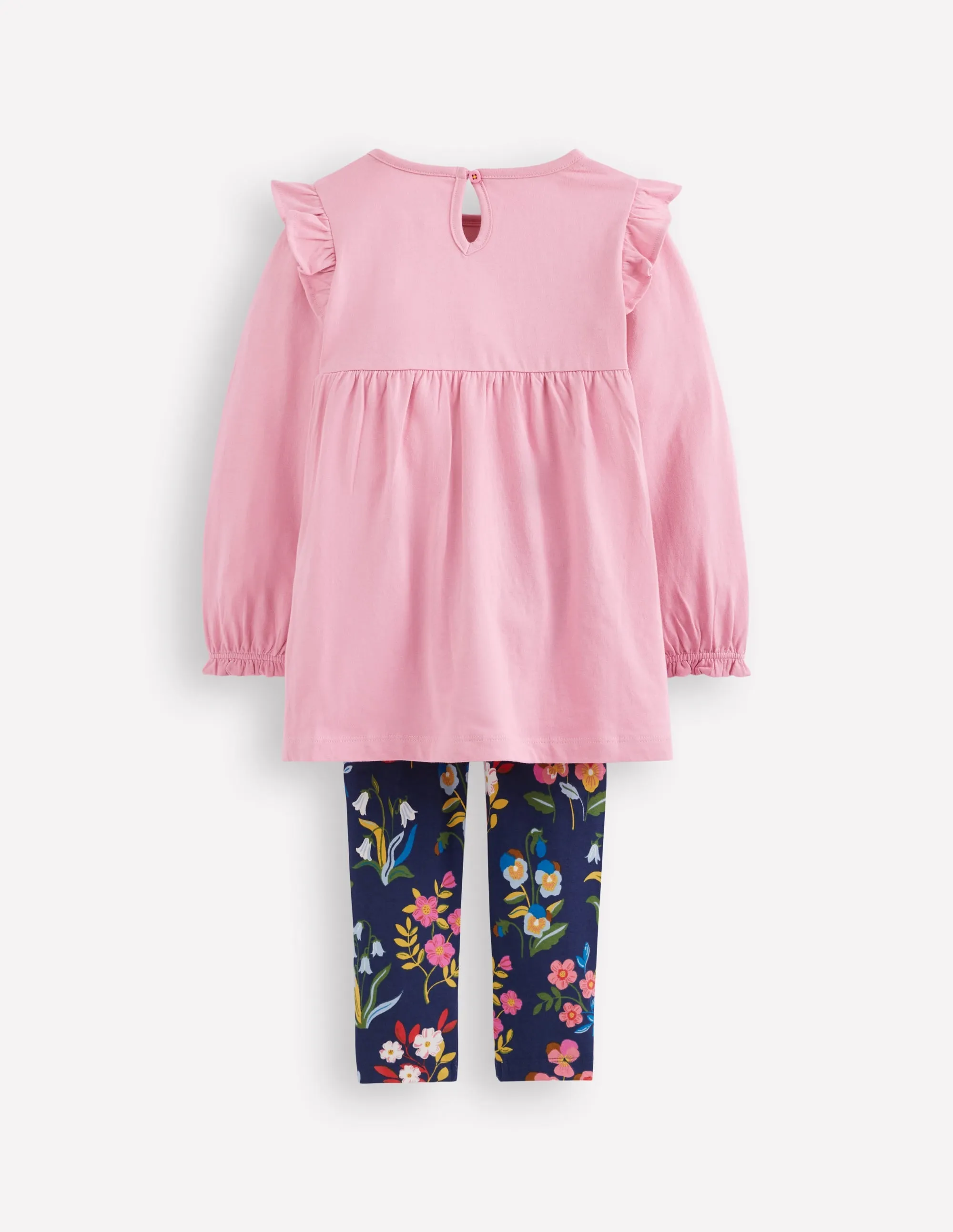 Embroidered Tunic Set-Formica Pink Brushed Interior Lining Versatile Style