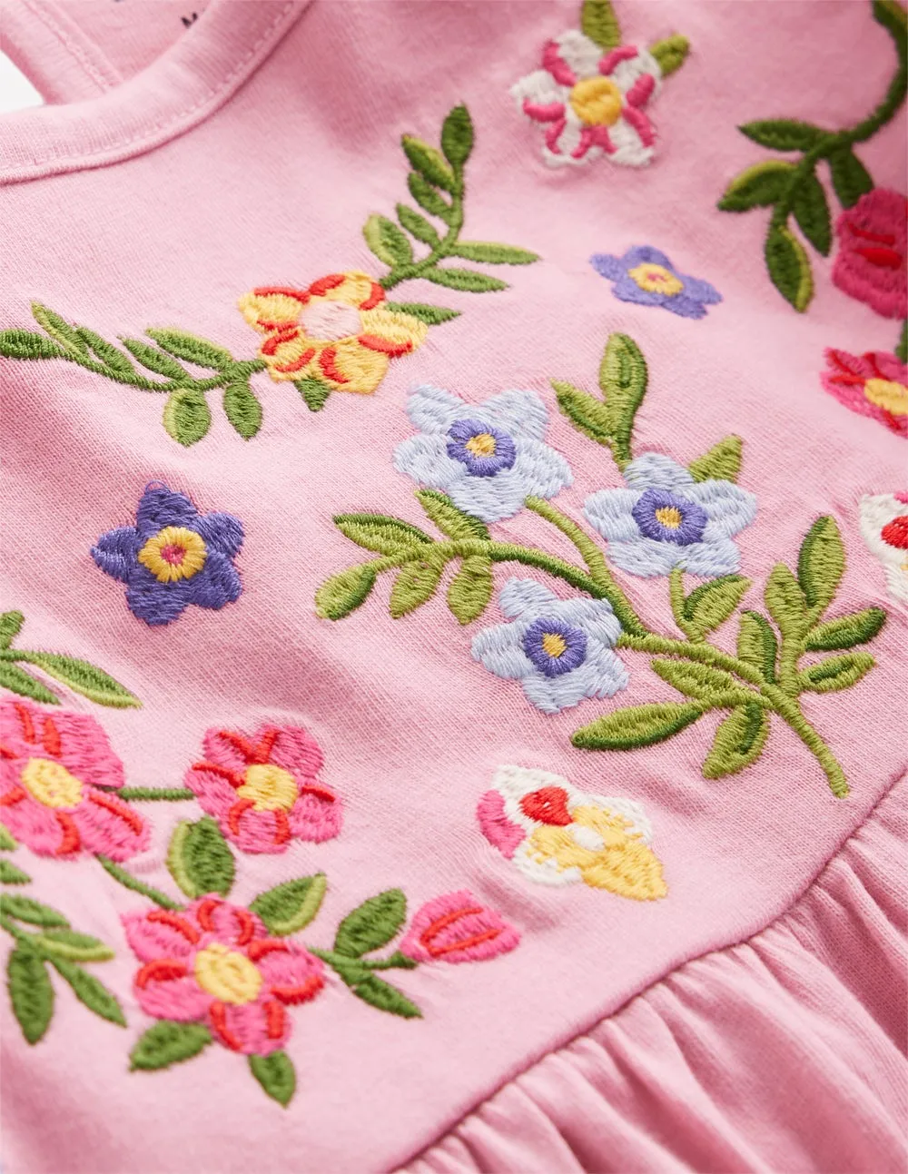 Layering Piece Embroidered Tunic Set-Formica Pink