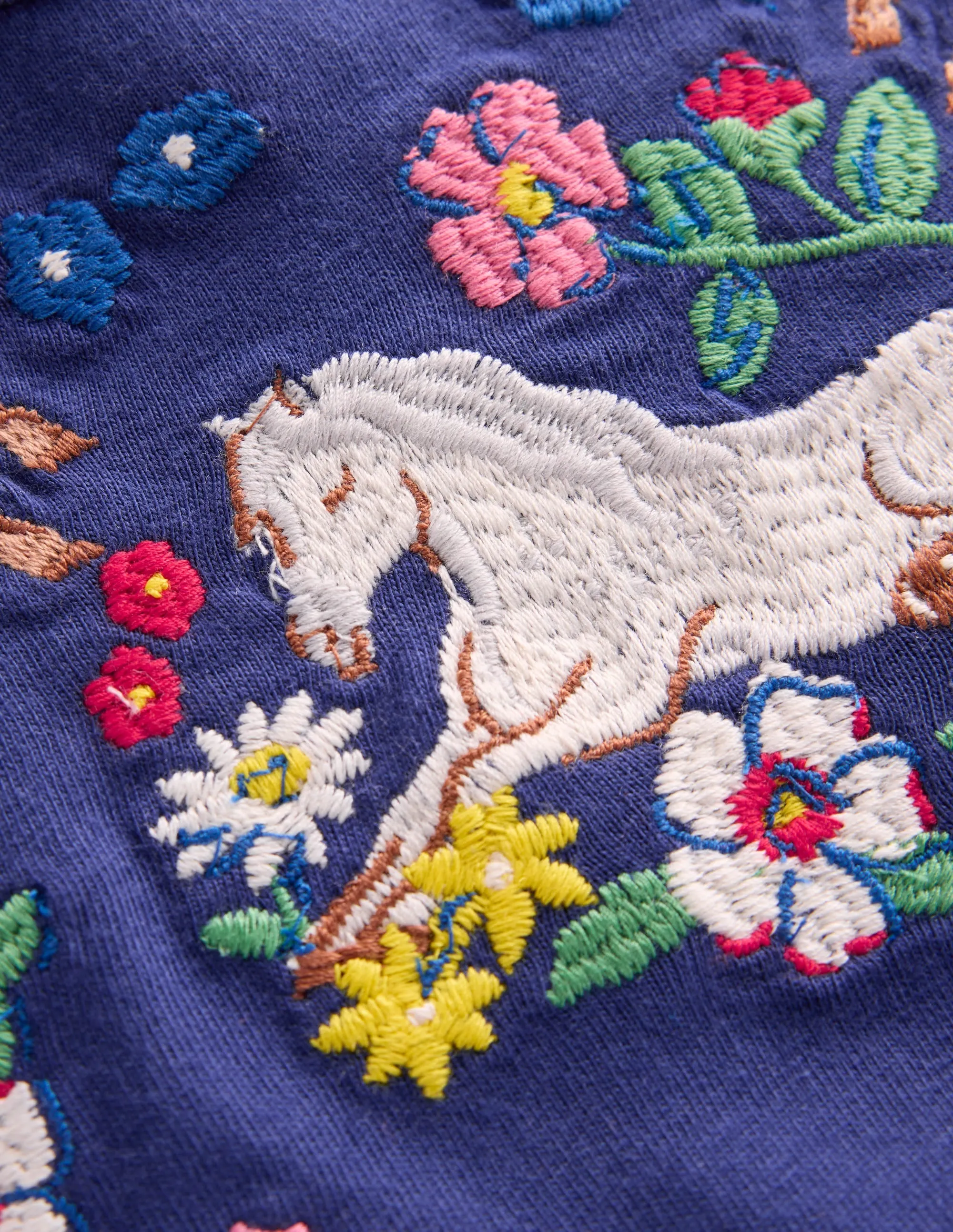 Embroidered Tunic Set-Starboard Horse Embroidery Basic Wear