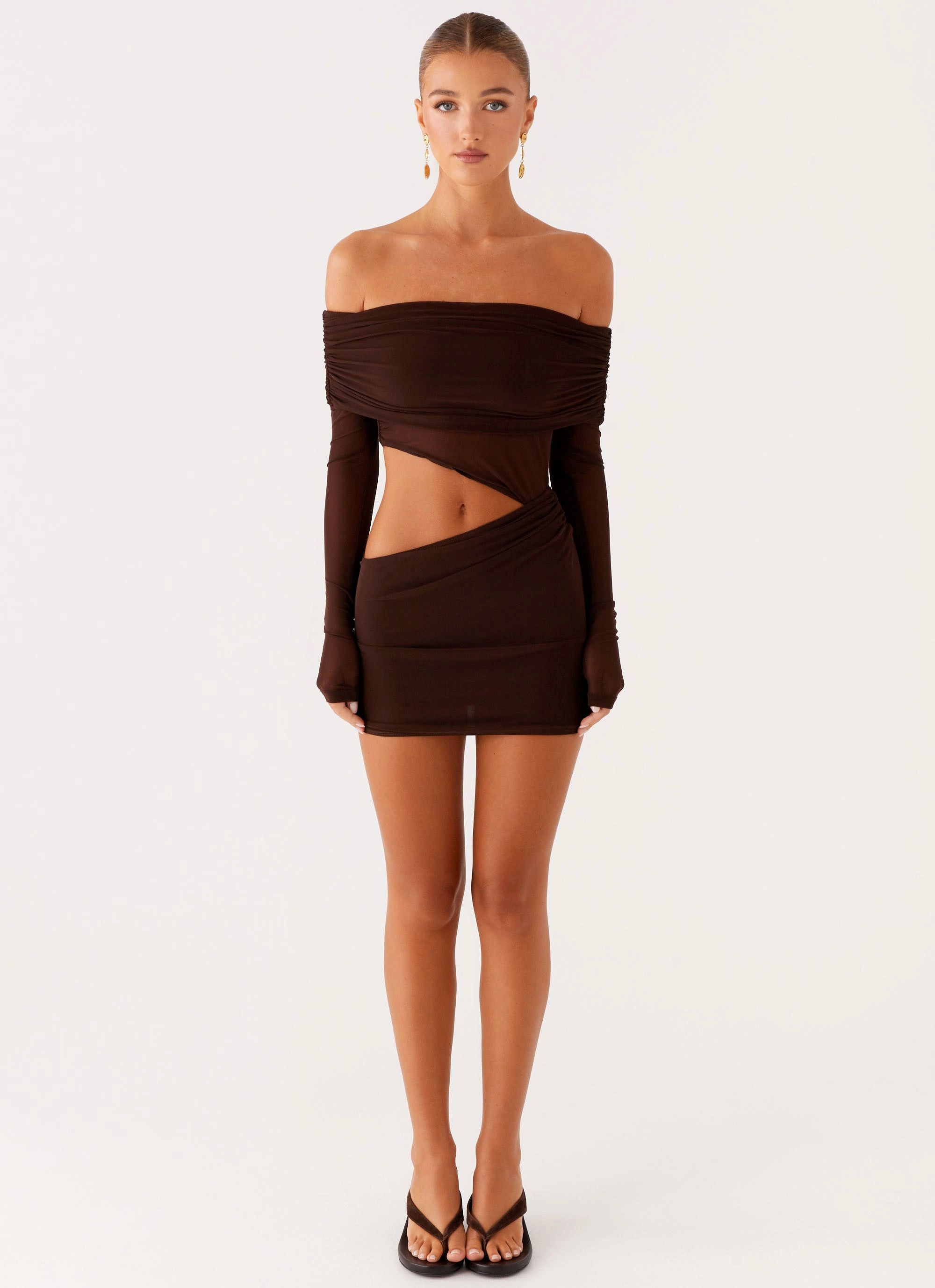 Emery Mini Dress - Chocolate