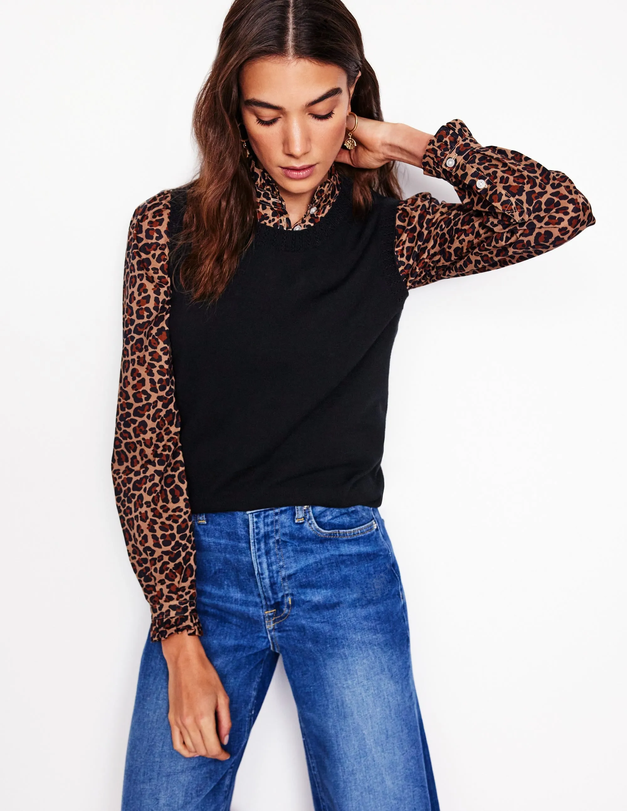 Daily Trend Emilia Cotton Crew Neck Tank-Black