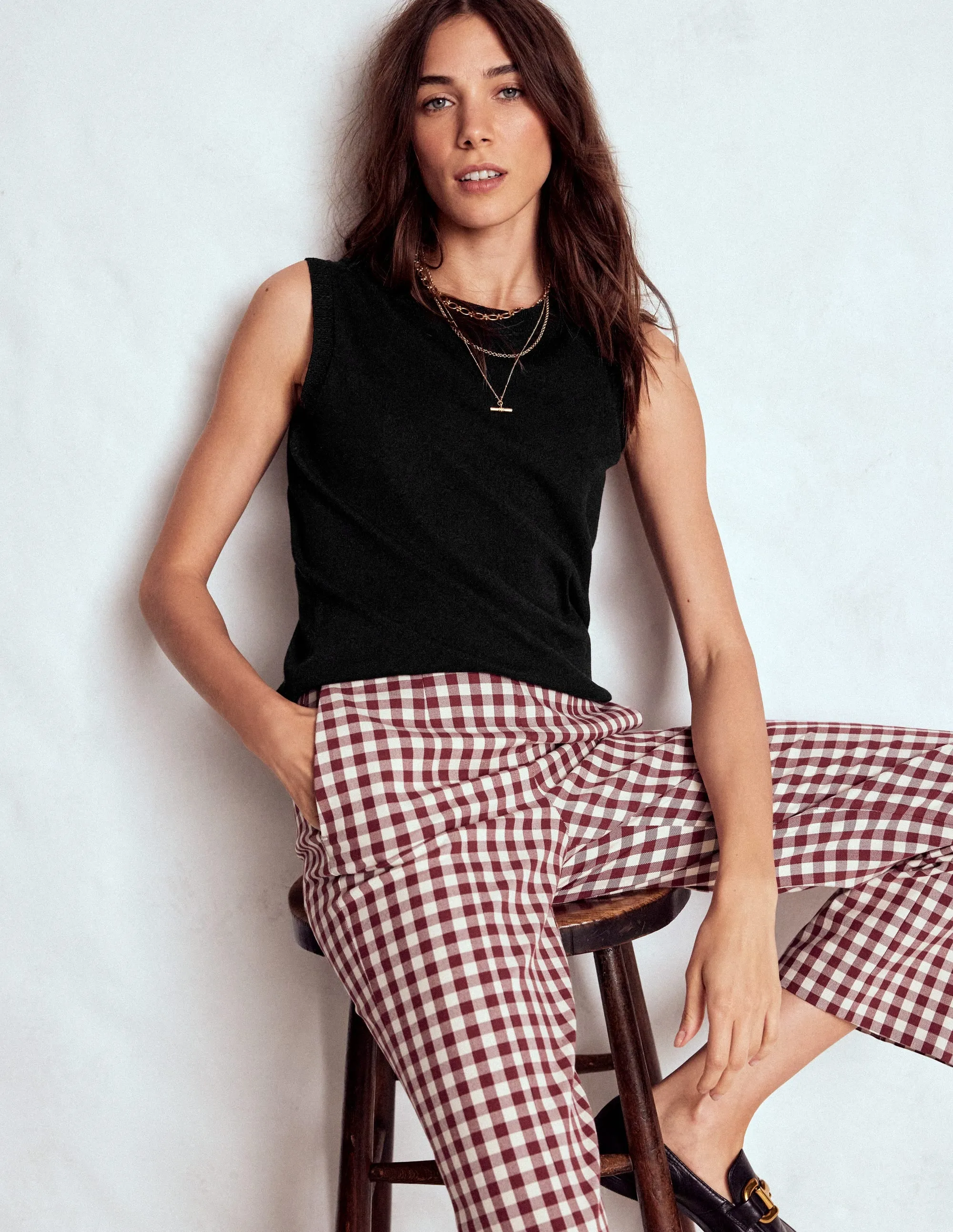 Cool Layer Biodegradable material Emilia Cotton Crew Neck Tank-Black