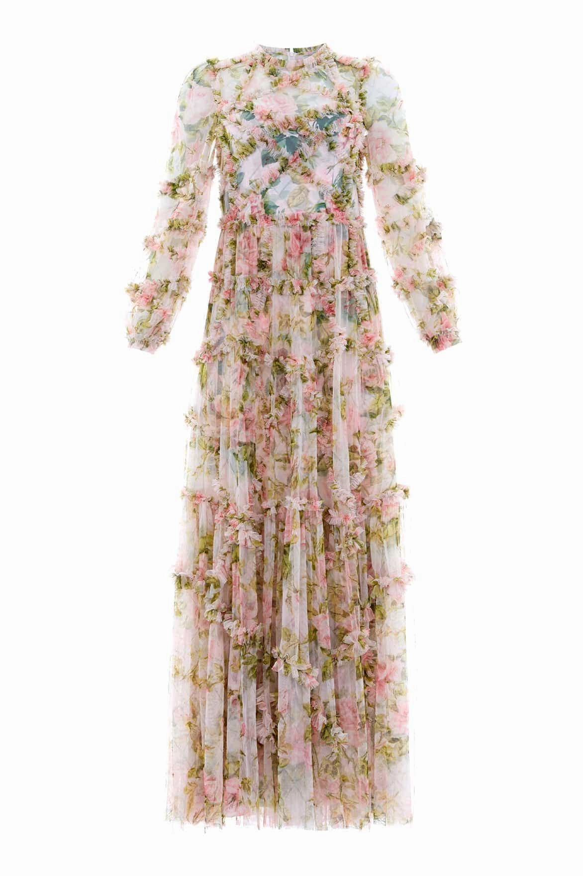 English Rose Diamond Ruffle Gown Modern Touch Casual Outfit