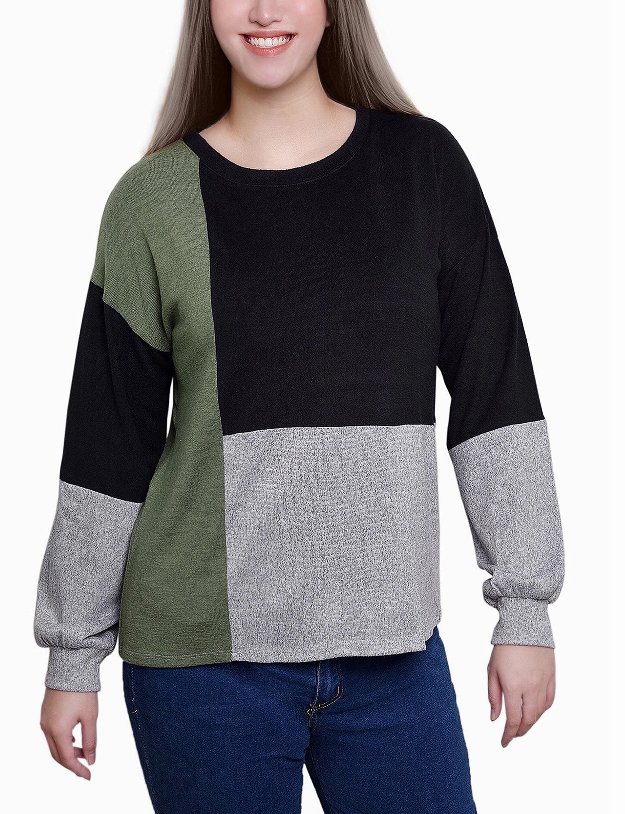 Long Sleeve Colorblocked Top PortableOption