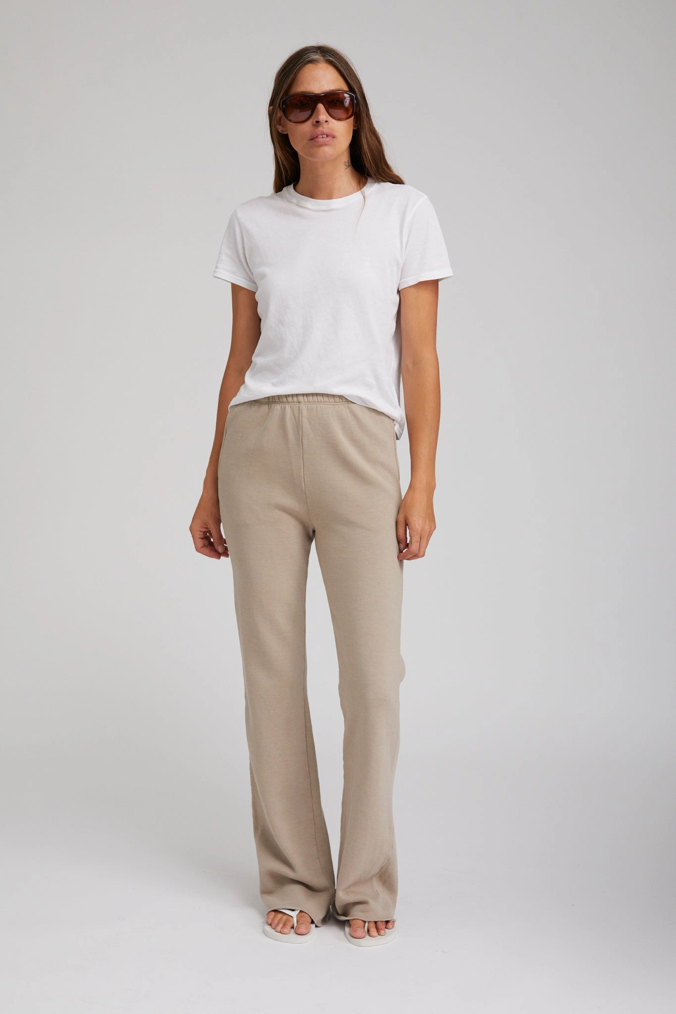 Light Khaki Straight Leg Sweatpants EcoFriendlyDye
