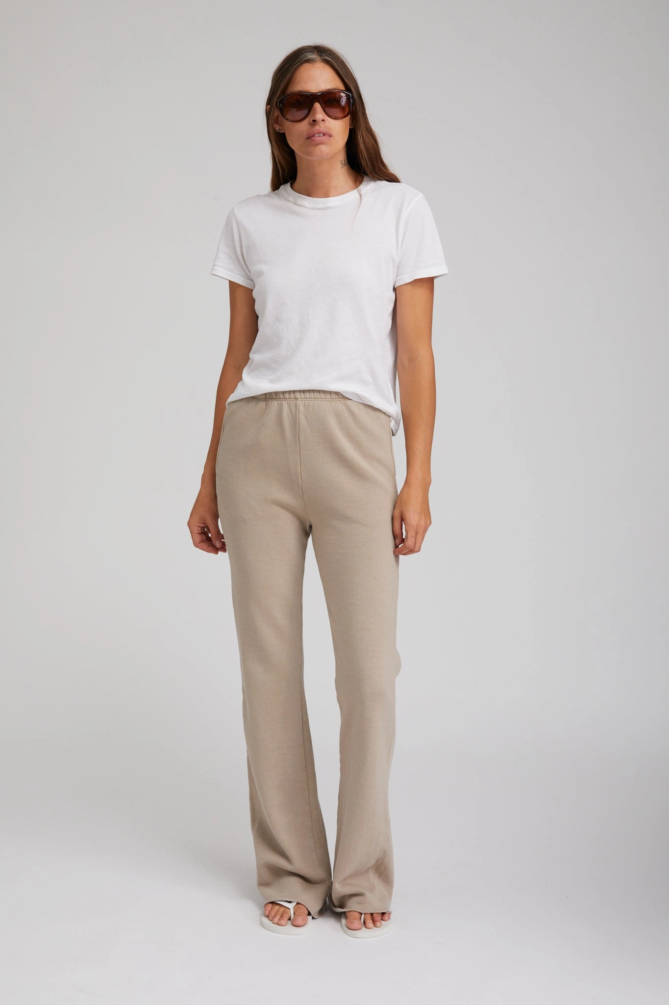 Casual Tank Light Khaki Straight Leg Sweatpants