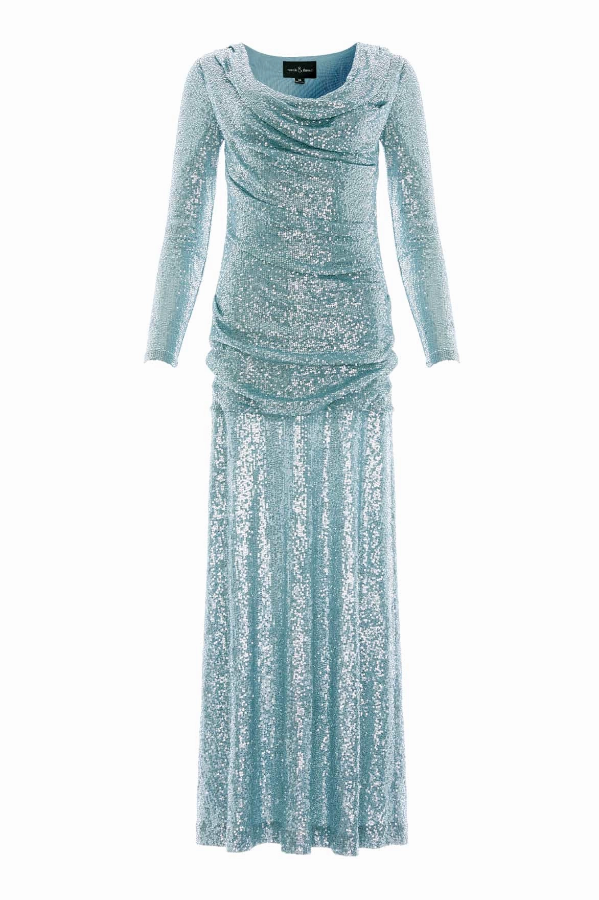 Erin Long Sleeve Gown Mood Booster ContrastStitching